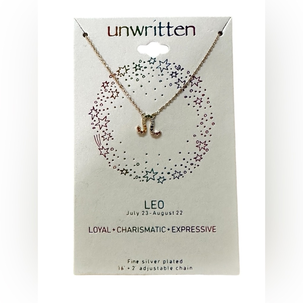 Leo Zodiac Necklace Fine Silver Plated July 23-August 22